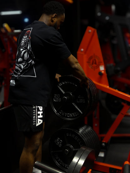 G Series Oversized Tee - Curl Design | Oversized Unisex Gym T-Shirt