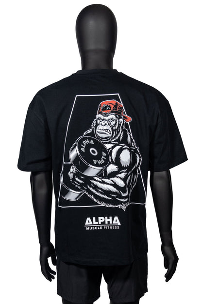G Series Oversized Tee - Curl Design | Oversized Unisex Gym T-Shirt