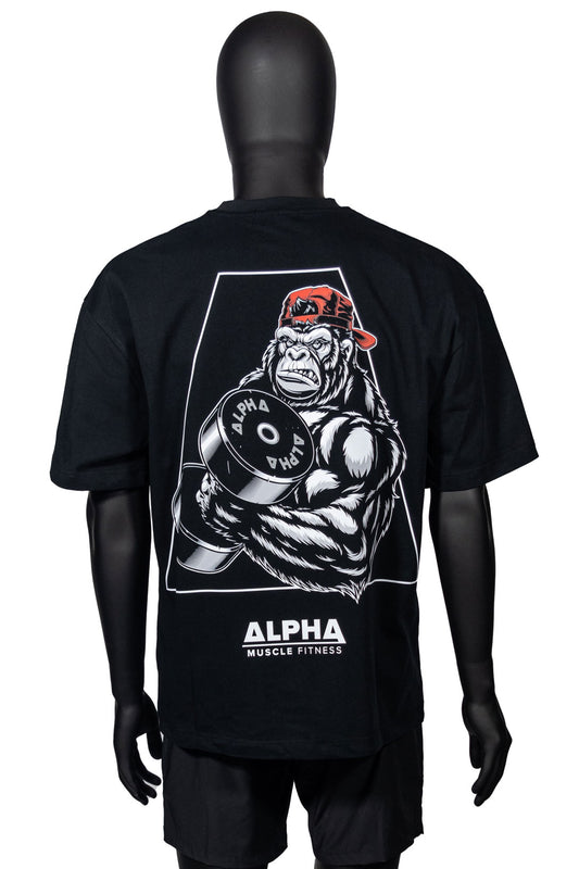 G Series Oversized Tee - Curl Design | Oversized Unisex Gym T-Shirt