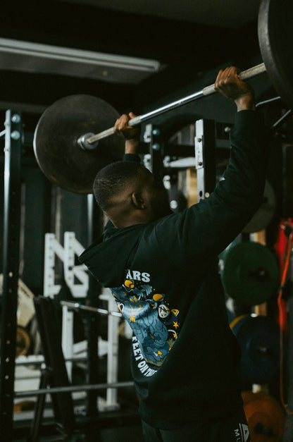 Pump Cover Hoodie - Eyes on the stars design | unisex gym hoodie