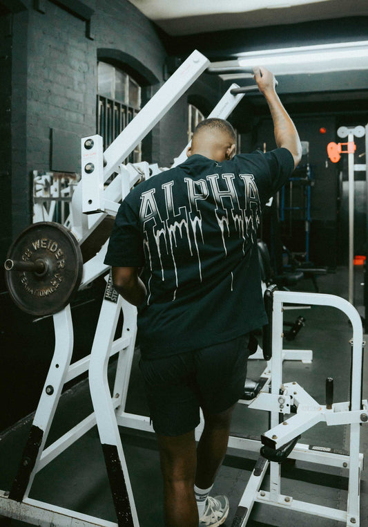 Oversized Tee "ALPHA" Drip Design| Unisex Gym T-Shirt